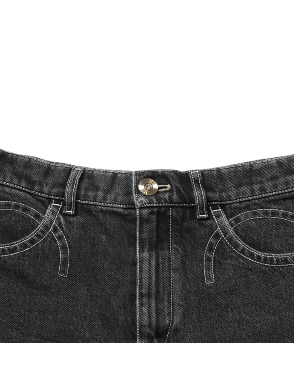 Chanel Denim Shorts Skirt Black